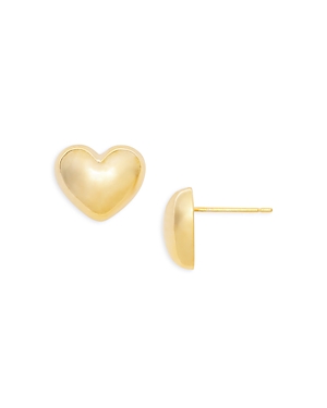Shop Shashi Polished Heart Stud Earrings In Gold