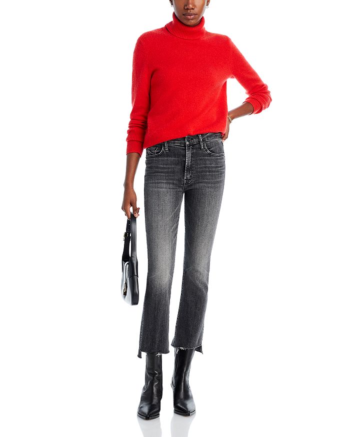 Shop Mother The Insider High Rise Crop Step Fray Bootcut Jeans In Save Your Soul