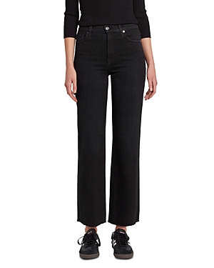 7 For All Mankind Alexa Cropped Wide Leg Jeans in Black Rose