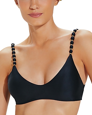 Vix Luli Embellished Strap Bikini Top In Black