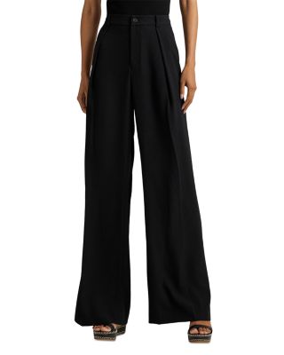 Pleated High Rise Wide Leg Pants