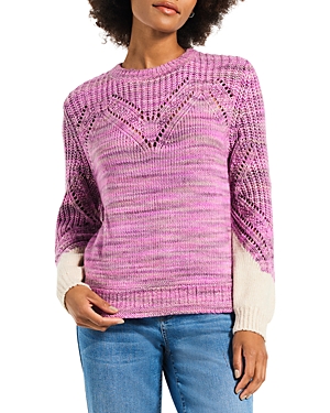 Nic + Zoe Winter Warmth Cotton Blend Sweater In Pink Multi