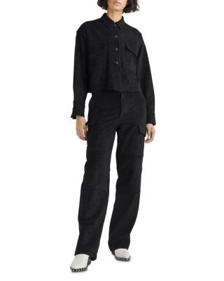 rag & bone - Demi High Rise Oversized Fit Cargo Jeans in Blkfxsuede