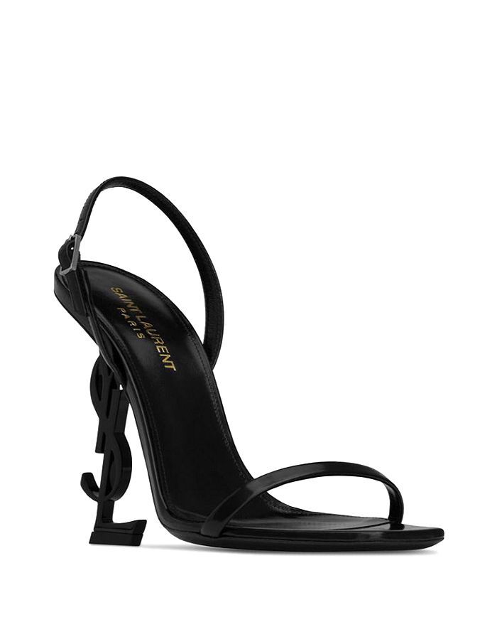Saint Laurent Opyum Slingback Sandals in Glazed Leather | Bloomingdale's