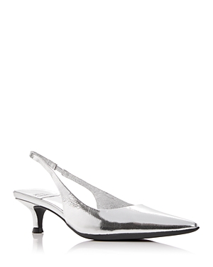 Shop Jeffrey Campbell Women's Persona Slingback Pumps In Silver