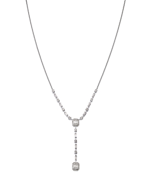 Diamond Mosaic Lariat Necklace in 14K White Gold, 1.0 ct. t.w.