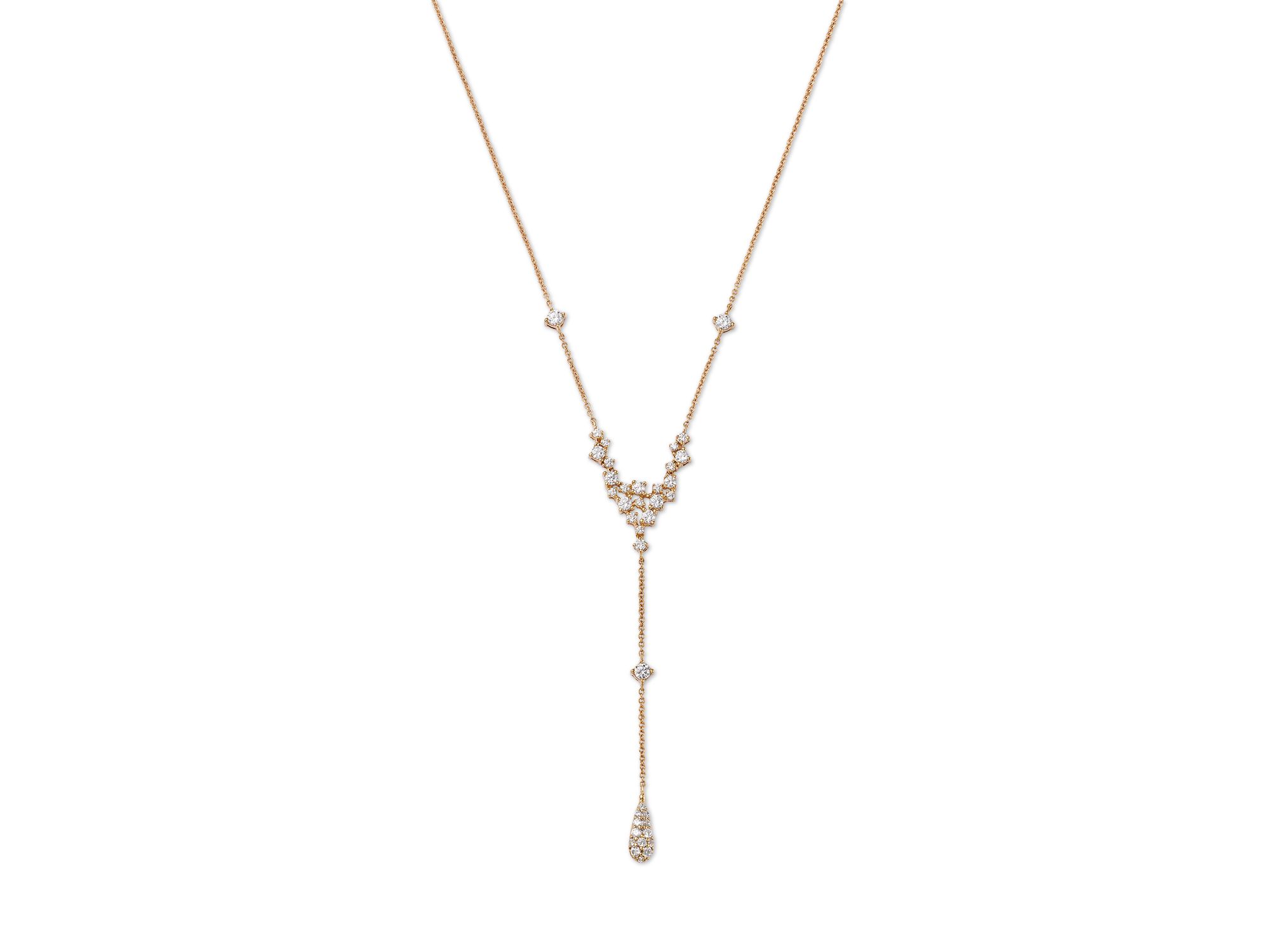 Diamond Scatter Lariat Necklace in 14K Yellow , 1.0 tcw - Image 1