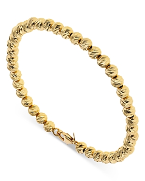 Men's 18K Yellow Gold Via Palladio Textured Bead Bracelet