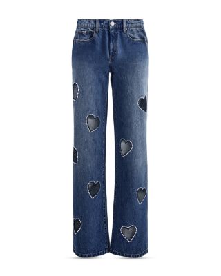 Alice and Olivia Karrie High Waist Embellished Heart Cutout