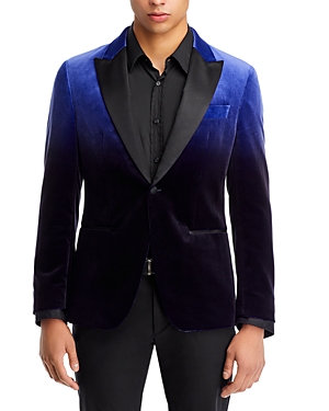 Hugo Boss Hutson Slim Fit Velvet Tuxedo Jacket In Dark Purple