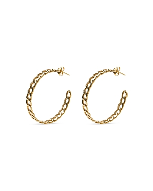 Curb Chain Hoop Earrings in 18K Gold Plated Sterling Silver