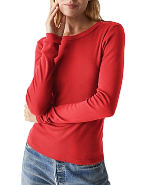 Shop Michael Stars Zola Crewneck Tee In Cardinal