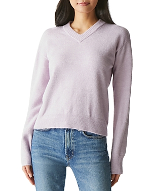 Shop Michael Stars Wes V Neck Sweater In Amethyst