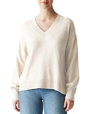 Michael Stars Wes V Neck Sweater In Chalk