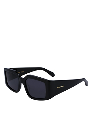 Ferragamo Classic Logo Geometric Sunglasses, 54mm In Black