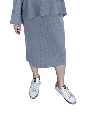 Shop Emilia George Knit Frankie Skirt In Grey
