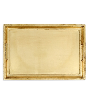 Vietri Florentine Wooden Accessories Large Rectangular Tray In Gold