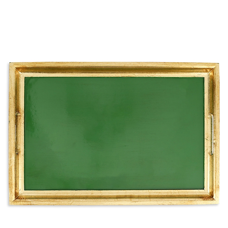 Vietri Florentine Wooden Accessories Medium Rectangular Tray In Green