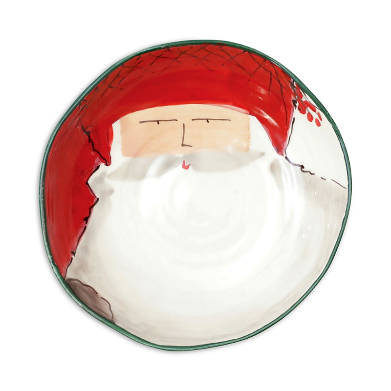 Vietri Old St. Nick Pasta Bowl - Red Hat In Red
