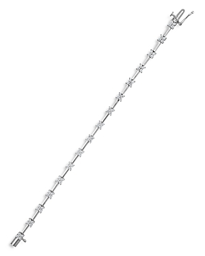 Bloomingdale's Diamond Flower Cluster Link Bracelet In 14k White Gold, 2.0 Ct. T.w.