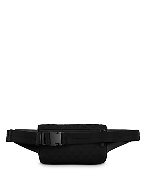 Emporio Armani Belt Bag With Allover Jacquard Eagle In Black