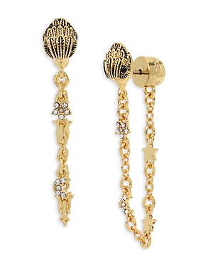 KURT GEIGER SIGNATURE EAGLE FRONT TO BACK DRAPED CHAIN EARRINGS