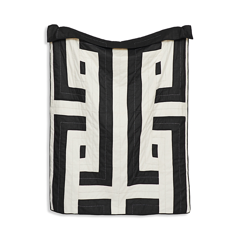Anchal Interlock Quilt Throw Blanket In Black