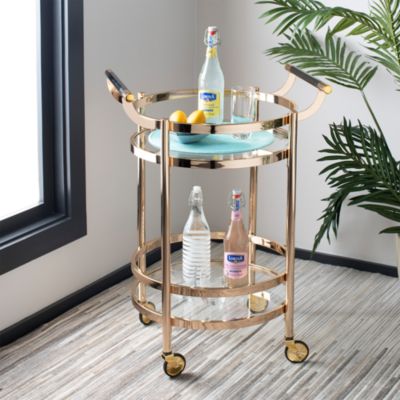 Safavieh - Sienna Gold 2 Tier Round Bar Cart
