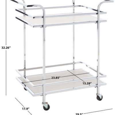 Lameris 2 Tier Chrome Bar Cart with Handles