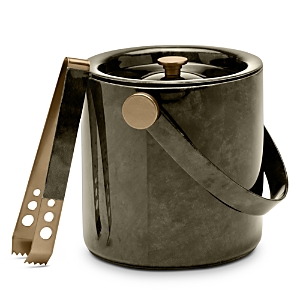 Shop Blue Pheasant Nelson Ice Bucket With Tongs In Gray Gloss