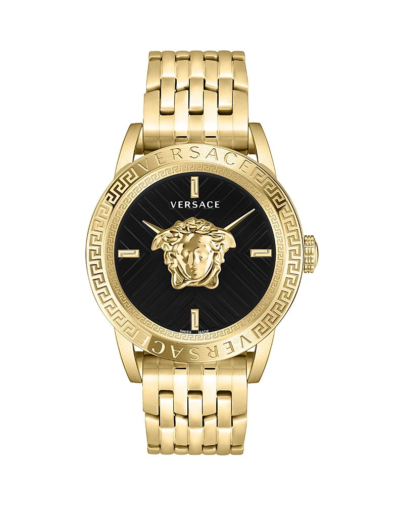Versace V-palazzo Bracelet Watch Man Wrist Watch Gold Size Onesize Stainless Steel In Black/gold