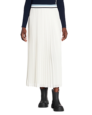 Moncler Pleated Midi Skirt In Natural