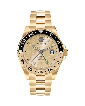 Shop Philipp Plein Gmt-i Challenger Watch, 44mm In Gold