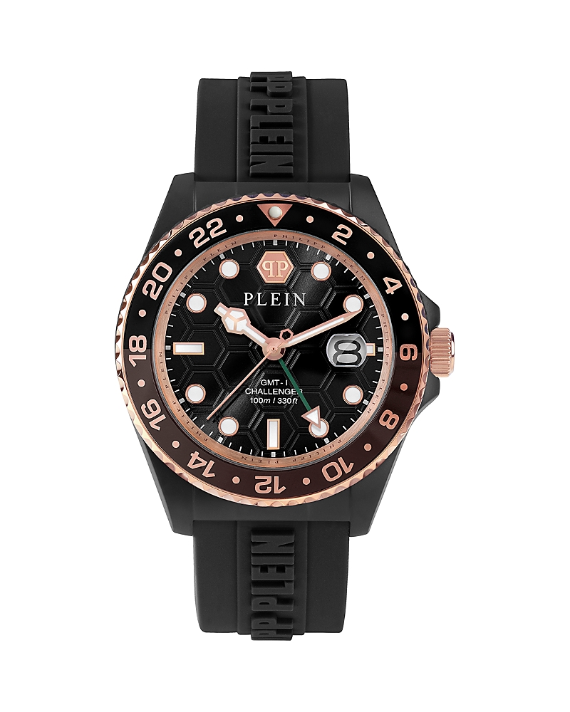 Philipp Plein Gmt-i Challenger Silicone Watch In Black