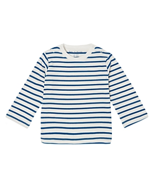Dotty Dungarees Unisex Long Sleeve Pink Breton Stripe Top - Baby, Little Kid, Big Kid In Nordic Blue Stripe