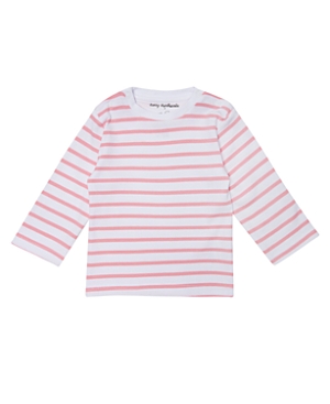 Dotty Dungarees Unisex Long Sleeve Pink Breton Stripe Top - Baby, Little Kid, Big Kid In Pink Stripe