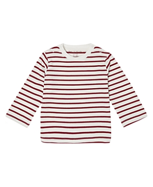 Dotty Dungarees Unisex Long Sleeve Breton Stripe Top - Baby, Little Kid, Big Kid In Red Stripe