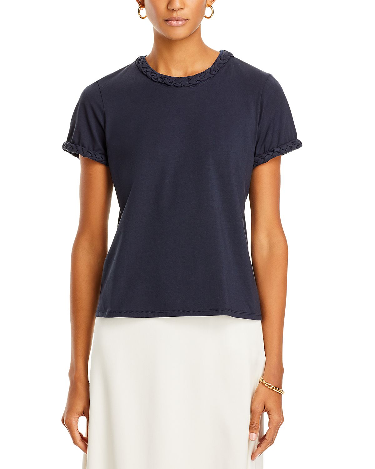 Cinq a Sept Braided Cotton Tee