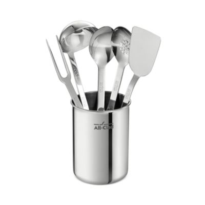 All-Clad - Stainless Steel 5-Piece Tool Set & Caddy