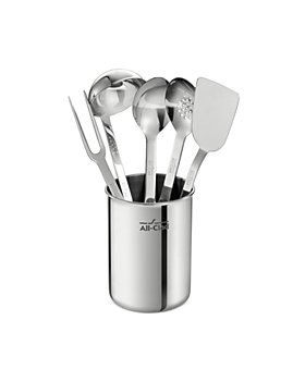 All-Clad - Stainless Steel 5-Piece Tool Set & Caddy