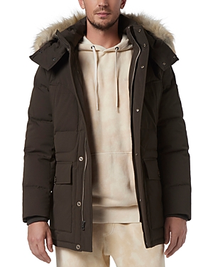 Shop Andrew Marc Olmstead Hooded Faux Fur Coat In Jungle
