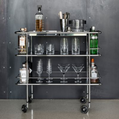 53 Piece Street Bar Cart and Glassware Set