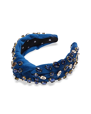 Lele Sadoughi Crystal Dreidel Knotted Headband In Blue