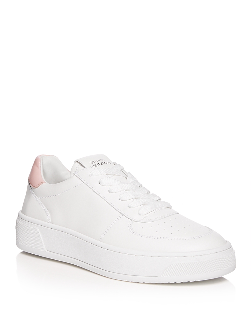 Stuart Weitzman Courtside Sneaker In White/pink