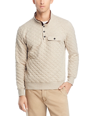 Faherty Epic Quilted Fleece Pullover In Oatmeal Me