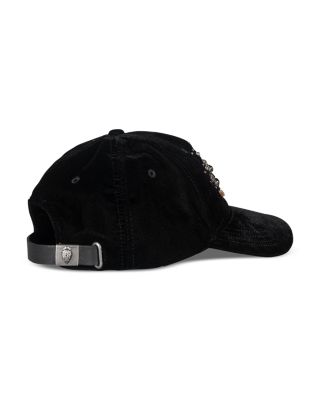 Black Baseball Cap Beaded Evil Eye Design Gold Rhinestone Brim Adjustable KURT GEIGER LONDON Evil Eye Baseball Cap | Bloomingdale main image 3