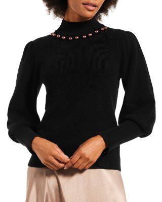 NIC+ZOE Embellished Mock Neck Sweater | Bloomingdale's