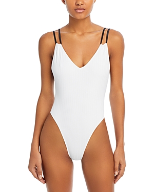 Shop Solid & Striped The Lynn One Piece Swimsuit In Marshmallow