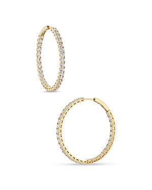 Shop Nadri Inside Out Hoop Earrings In 18k Gold Plated Or Rhodium Plated