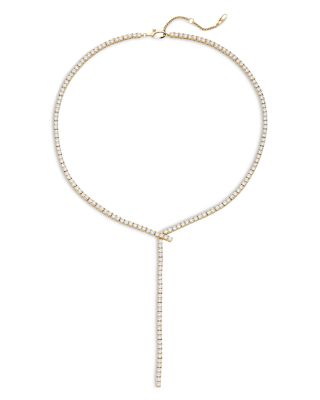 Nadri - Tennis Y Necklace in 18K Gold Plated or Rhodium Plated, 15"